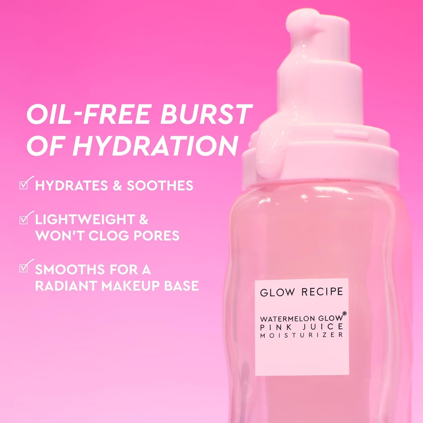 Pink Juice Hydrating Face Moisturizer for Women & Men - Korean Skin Care Moisturizer with Hyaluronic Acid for Glass Skin - Lightweight Gel Moisturizer for Dry Skin (50Ml)
