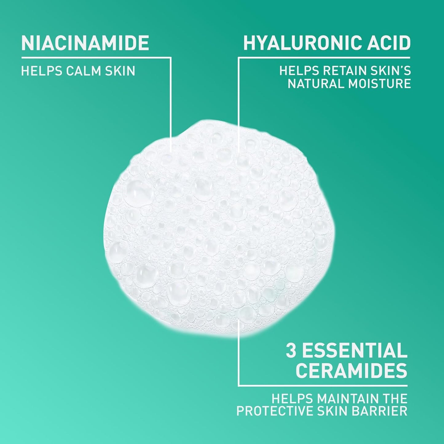 Foaming Facial Cleanser | Daily Face Wash for Oily Skin | Hyaluronic Acid + Ceramides + Niacinamide | Fragrance Free & Paraben Free | Non - Drying Oil Control Face Wash | 19 Fluid Ounce